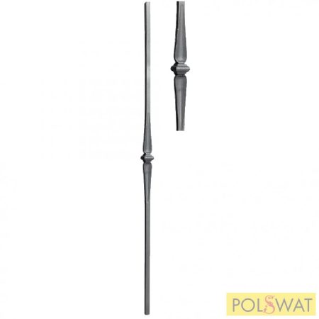 kovácsolt korlátpálca egy babás 950 12x12mm
