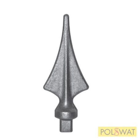kovácsoltvas csúcselem 130x50mm 15x15mm