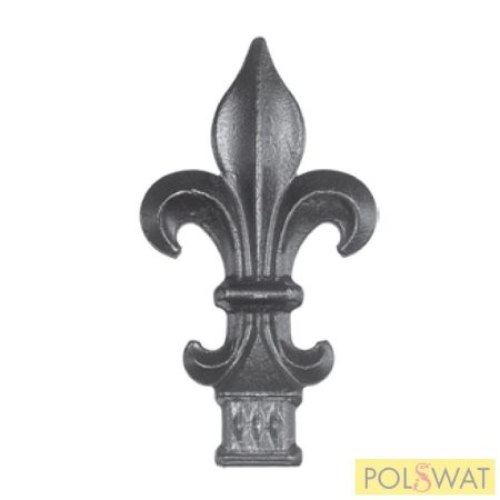 kovácsoltvas csúcselem Anjou liliom 120x65mm 25x25mm