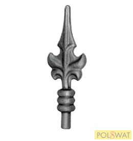 kovácsoltvas csúcselem 140x50mm ø13